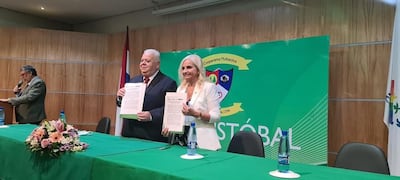 Juan Carlos Ozorio y Zully Rolón en una foto hecha en diciembre del año pasado.