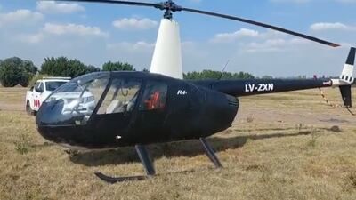 Helicóptero supuestamente comprado en Paraguay que iba a ser utilizado para la fuga de narco argentino.