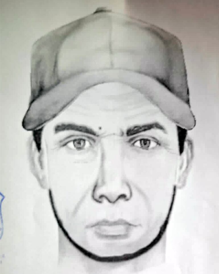 Retrato confeccionado por la víctima del asalto y abuso, que finalmente fue muy importante para identificar y capturar al criminal.
