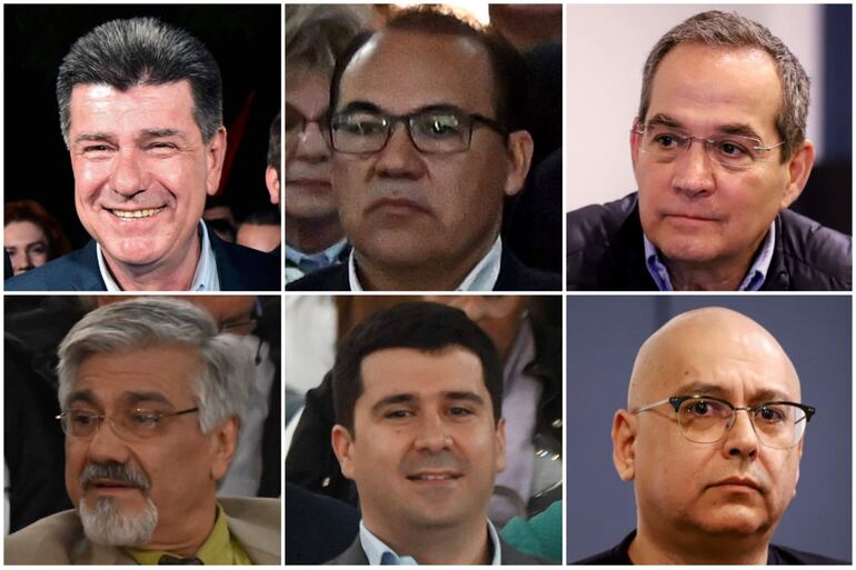 Candidatos a presidente por la Concertación, Efraín Alegre, Hugo Fleitas, Martín Burt, Herminio Ruiz Díaz, Sebastián Villarejo y Hugo Portillo.