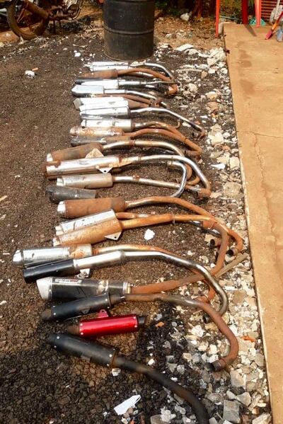 Los roncadores incautados durante los controles en San Alberto.