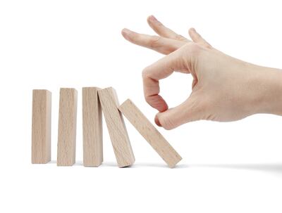 Fichas de madera efecto dominó