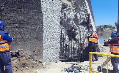 Reparación de avería en el puente Remanso, el año pasado.