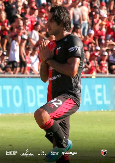 Jorge Conejo Benítez celebra su gol gol para Colón de Santa Fe (Foto gentileza).