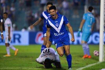 José Florentín grita su gol, que marcó para Vélez Sarsfield en la fecha pasada ante Atlético Tucumán.