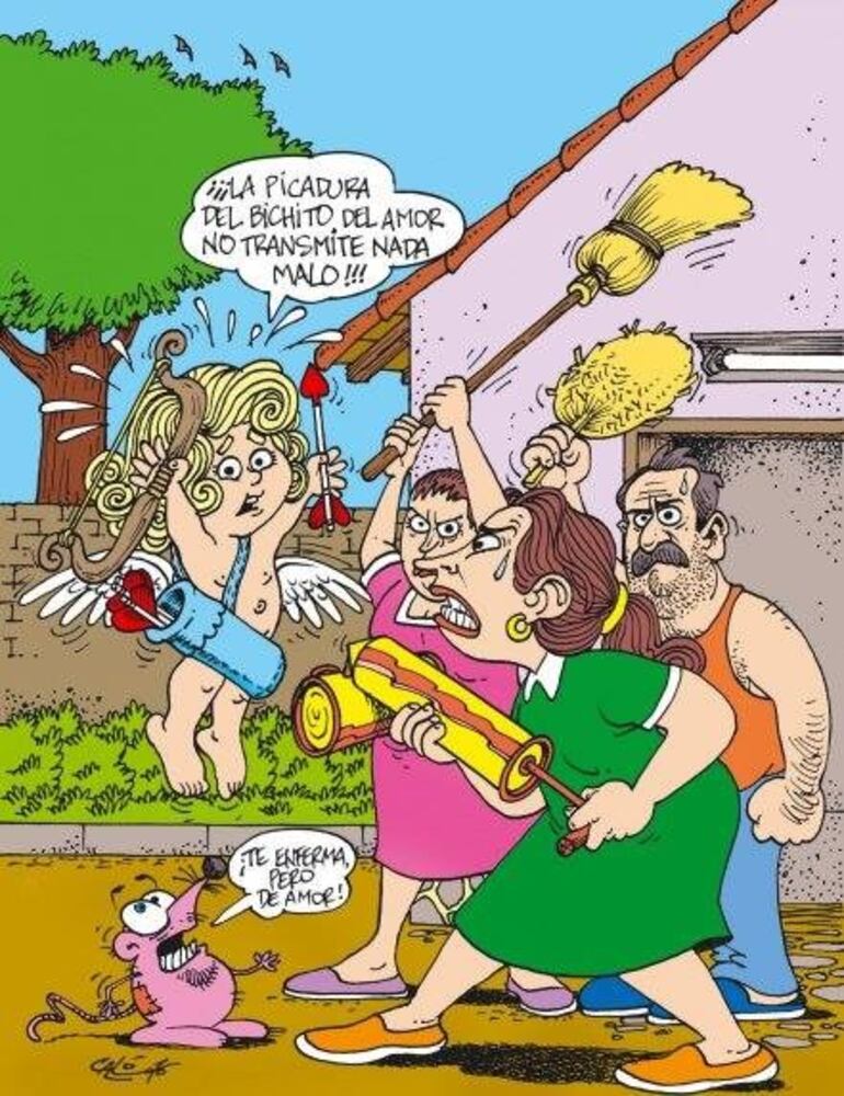 La picadura del bichito del amor no transmite nada raro, dice Cupido.
