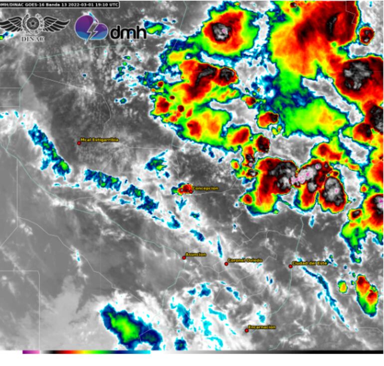 Imagen satelital de Meteorología sobre el tiempo inestable. (captura de pantalla).