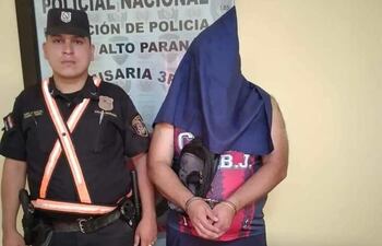 Juan Bautista Caballero Gómez, simpatizante de Cerro Porteño, detenido este domingo en Ciudad del Este.