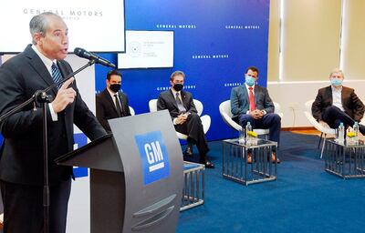 Gustavo Colossi, Sergio Karin, Luis Castiglioni, Henry Stanley y Miguel Carrizosa durante el anuncio realizado en el Ministerio de Industria y Comercio.