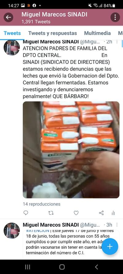 El Sinadi denuncia la entrega de la merienda escolar en malas condiciones.