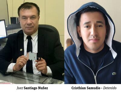Cristrian Samudio fue detenido esta mañana en el Poder Judicial de Salto del Guairá.