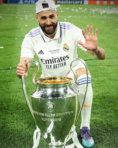 Karim Benzema, 34 años, máximo artilleros (15 goles) y mejor jugador de la Champions League 2021/2022.