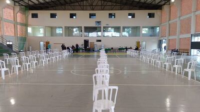 El polideportivo de la sede de la Cooperativa San Lorenzo presenta este aspecto.