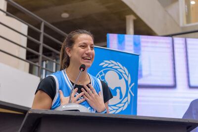 Paola Ferrari, durante el nombramiento de "Amiga de Unicef" en Paraguay.