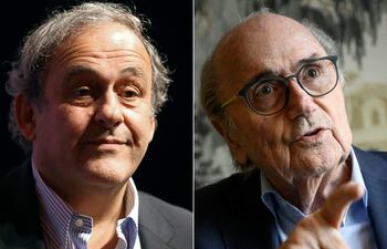 Michel Platini (66 años) y Joseph Blatter (86), ex presidentes de la UEFA y de la FIFA.