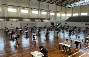 Examen de ingreso a la universidad politécnica Taiwán-Paraguay, en febrero pasado.