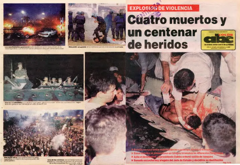 Tapa de ABC del 27 de marzo de 1999 tras las manifestaciones ciudadanas del día 26 de marzo.