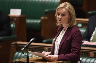 Liz Truss, ministra británica de Exteriores.
