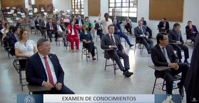 Examen de conocimientos de los postulantes en el Consejo de la Magistratura.