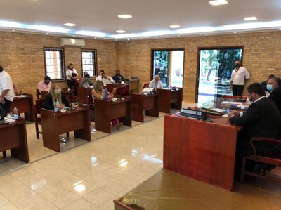 Los concejales en la sesión ordinaria de la Junta Municipal.