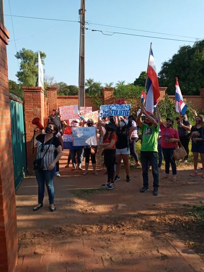 Manifestación en Tobatí.