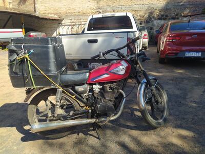 La moto que solo tenía ya algunas piezas de la original, pues las otras correspondían a otros biciclos.