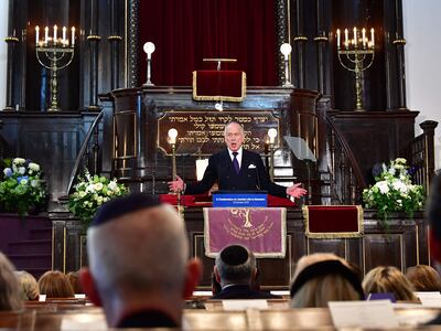 Ronald S Lauder, Presidente del Congreso Mundial Judío brinda un discurso.