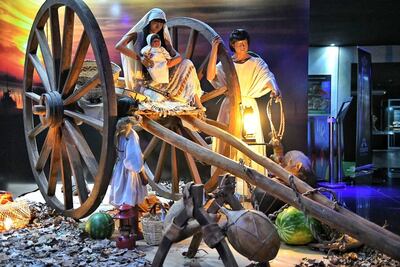 El pesebre instalado en el museo revive la cultura guaraní del periodo colonial.