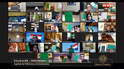 Sesión virtual de hoy en el Senado.
