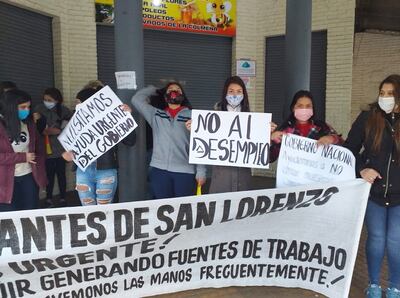 Los manifestantes pidieron créditos blandos, una vez más.
