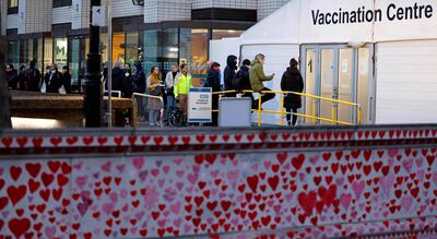 Centro de vacunación anticovid en Londres.