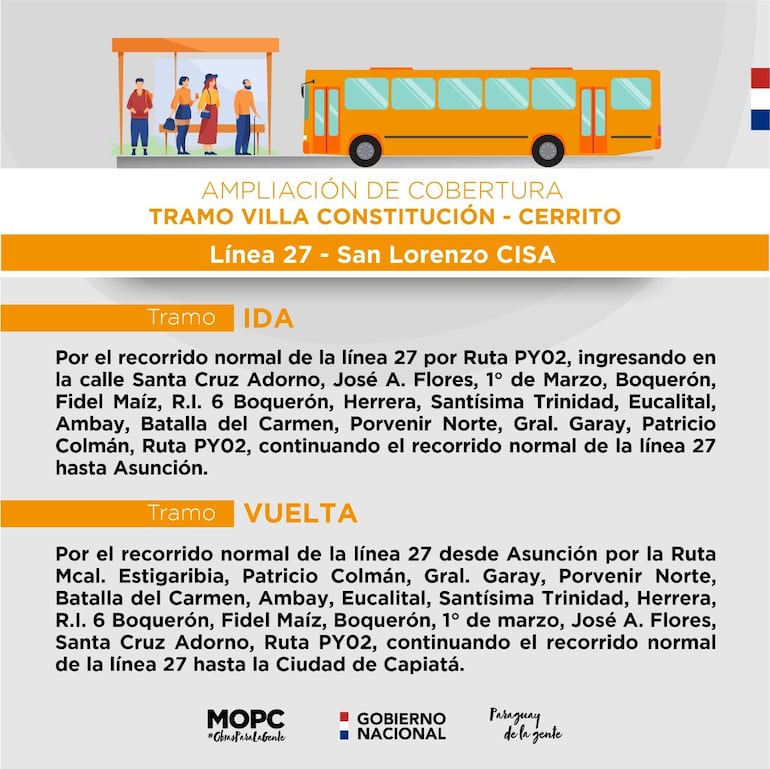 Ampliación de cobertura de la Línea 27 en el Tramo Villa Constitución - Cerrito.