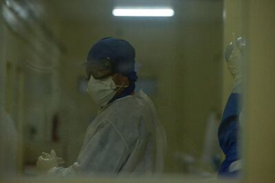 Unidad de Terapia Intensiva (UTI) del Instituto Nacional de Enfermedades Respiratorias y del Ambiente Juan Max Boettner (Ineram), donde están internados pacientes con Covid-19 (coronavirus).