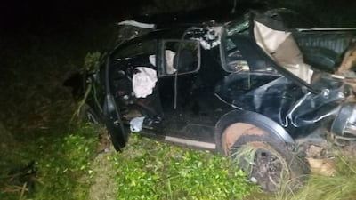 Condiciones en que quedó la camioneta involucrada en el percance.
