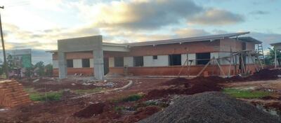 El puesto de salud que se está construyendo en la zona de conflicto de Guajhory.