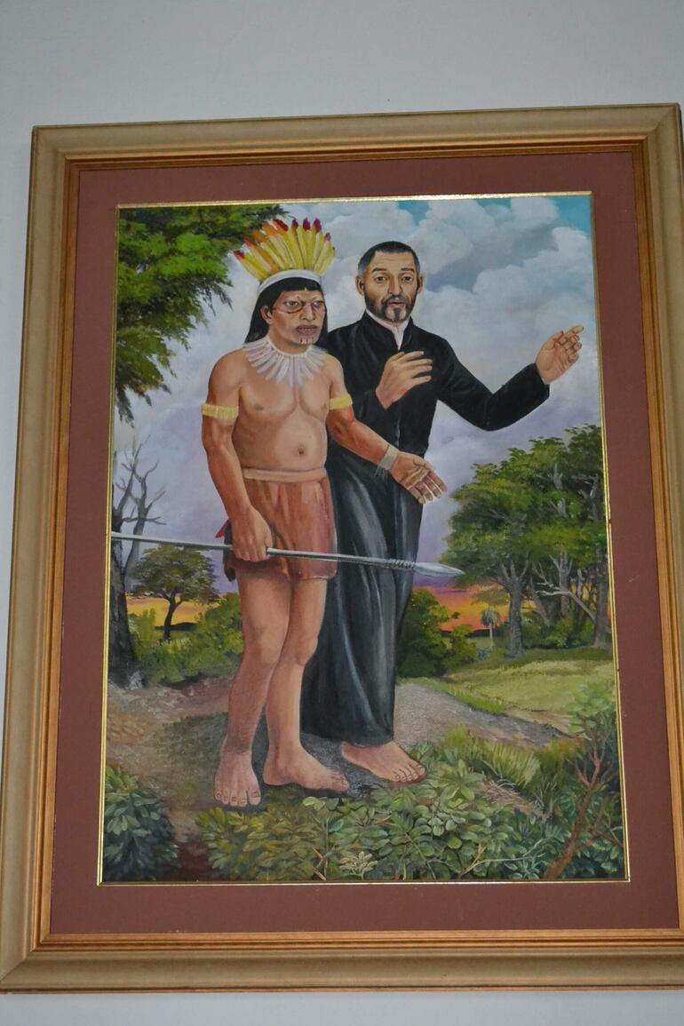 Uno de los cuadros restaurados por el equipo de artistas.