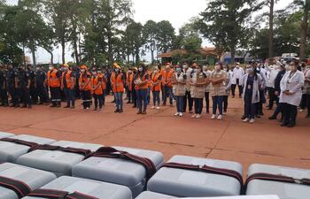 Las brigadas de vacunadores salieron de la Tercera División de Infantería luego del acto de lanzamiento.