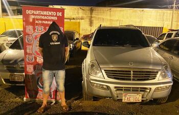 Gustavo Alcides Fernández Ortigoza y la camioneta fueron trasladados a la base de Investigaciones.