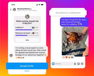 Los canales son una herramienta de comunicación que permiten a una persona relacionarse a gran escala con sus seguidores, con quienes puede compartir publicaciones de texto, imágenes, vídeos, encuestas y notas de voz.