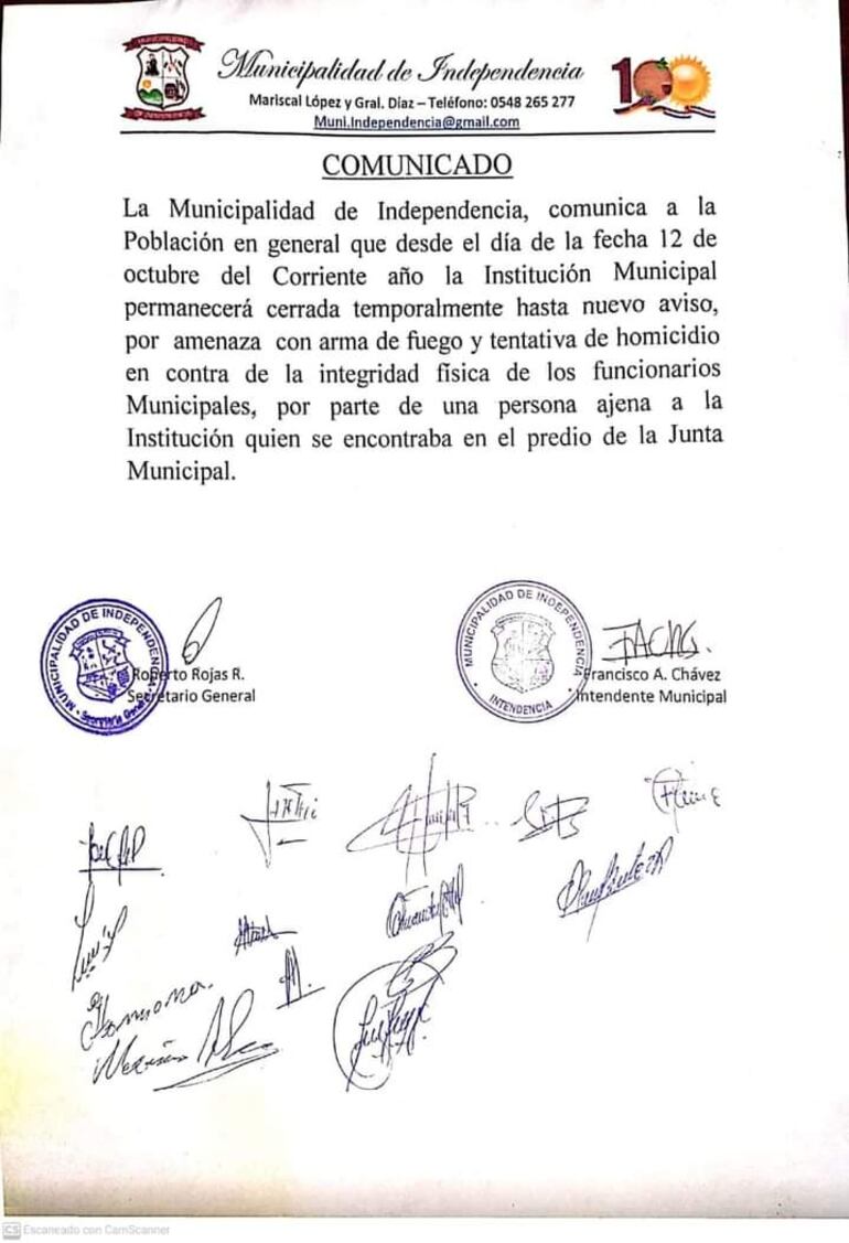 Disponen cierre de la municipalidad
