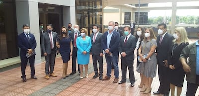 Los diputados Carlos Portillo (PLRA) y Rocío Abed (ANR, cartista) participaron esta mañana en la inauguración del Palacio de Justicia de Ciudad del Este.