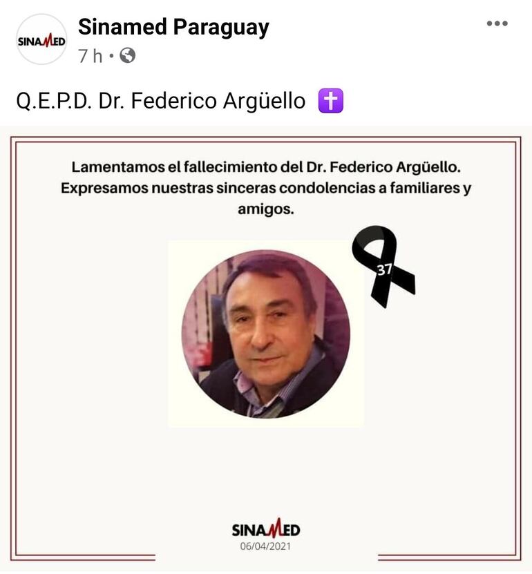 Dr. Federico Arguello, fallecido recientemente.