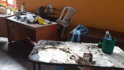 El incendio se produjo en una de las oficinas municipales.