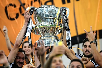 Los jugadores del Atlético Mineiro festejan el título de campeón de la Copa de Brasil.