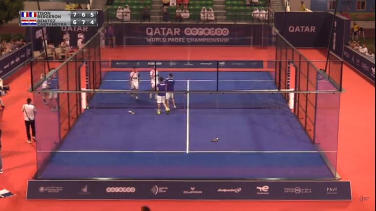 El primer punto, con derrota de Paraguay, de la segunda jornada del Grupo D del Mundial de Pádel.