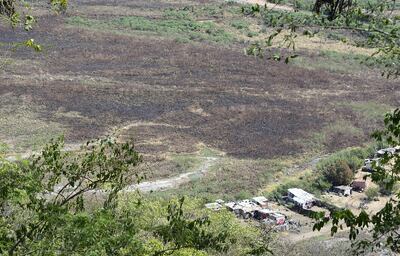 Desde el cerro Lambaré se observa una zona totalmente quemada.