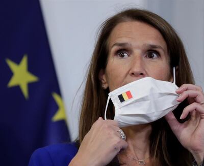 La titular belga de Exteriores y ex primera ministra, Sophie Wilmès.