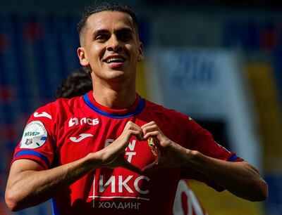 Jesús Medina marcó ayer dos goles para el CSKA Moscú.