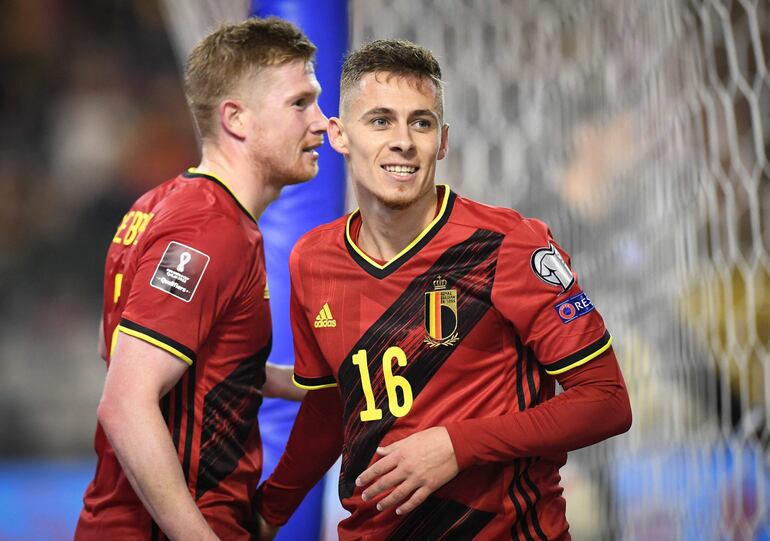 Kevin De Bruyne y Thorgan Hazard, dos puntales de la selección de Bélgica.