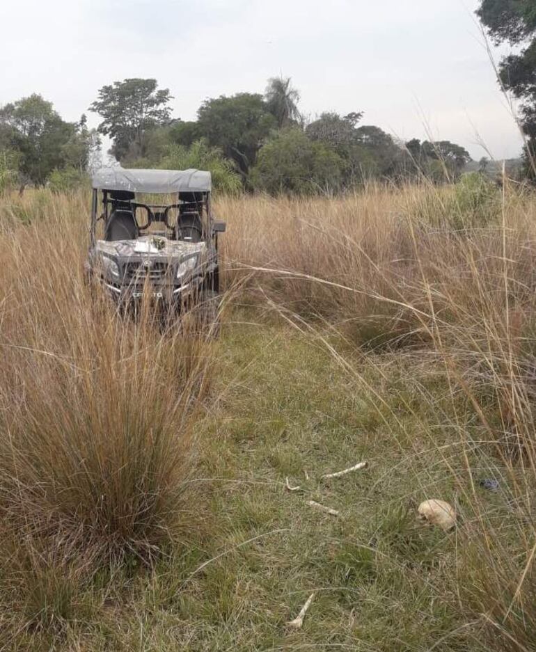 Los restos óseos fueron encontrados en un descapado de la estancia.